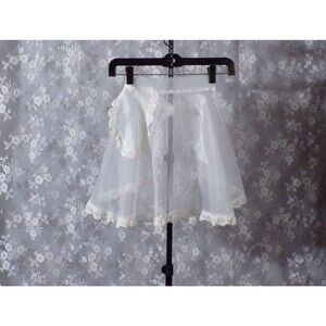 Vintage 60s Lace Hostess Apron 1960s Retro Coquette Nylon Sheer Pinup Cute